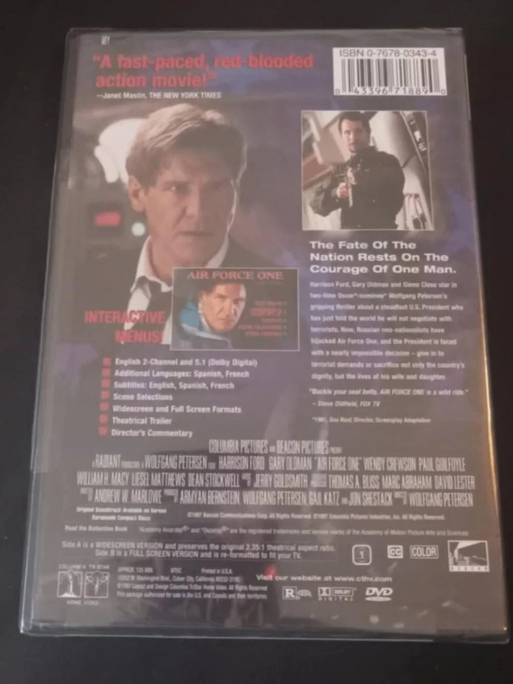 Air Force One- Harrison Ford, DVD, Brand New, Sealed In Pack